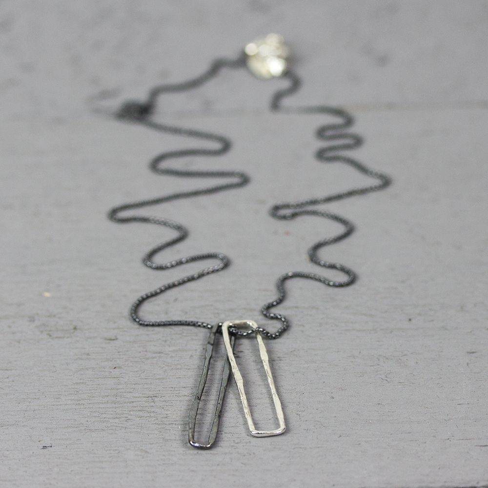 Gold Plated Rechthoekige Onyx Hanger Nyoko - Amsterdam