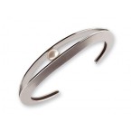 Armband staal en zoetwaterparel 30