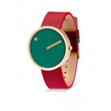 Picto horloge rood groen leer 40 mm.